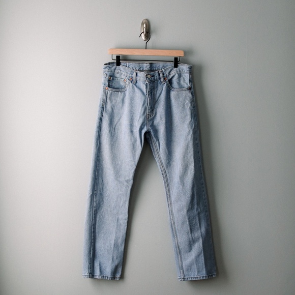 VINTAGE Men's Levi's 505 Light Wash Denim Jeans Size 33x30 - Picture 1 of 13